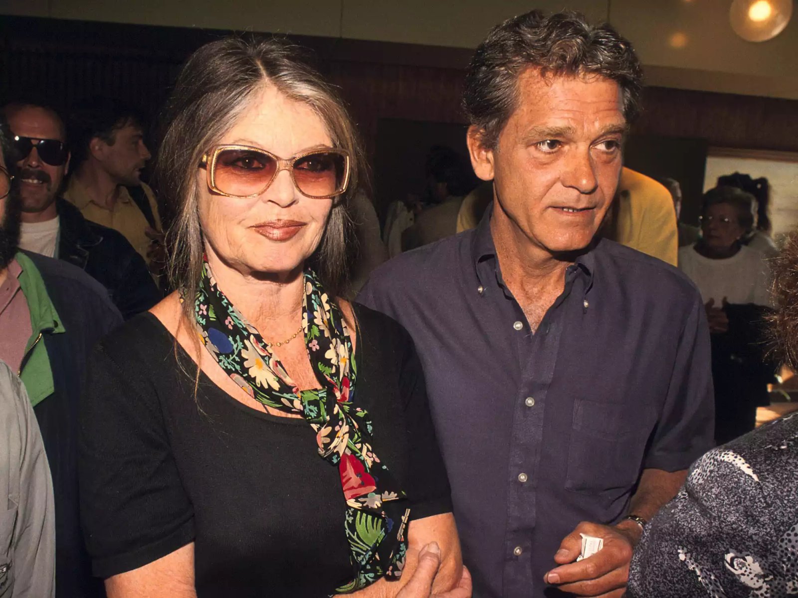  Brigitte Bardot with husband Bernard d'Ormale in Medoc, France on May 01, 1994