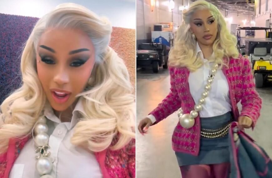 Cardi B Shows Off Chic Barbie-Inspired Look While Supporting Boyfriend Stefon Diggs with a Stunning Chanel Bag