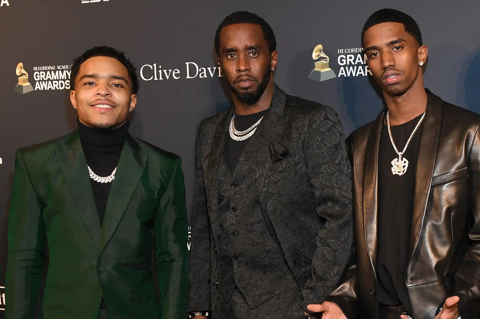 BEVERLY HILLS, CALIFORNIA - JANUARY 25: (L-R) Justin Dior Combs, Honoree Sean "Diddy" Combs, Christian Casey Combs, and Quincy Taylor Brown attend the Pre-GRAMMY Gala and GRAMMY Salute to Industry Icons Honoring Sean "Diddy" Combs on January 25, 2020 in Beverly Hills, California.