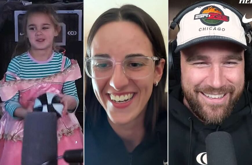 Caitlin Clark Supports Jason Kelce's Daughter Wyatt as She Scores in a Princess Dress