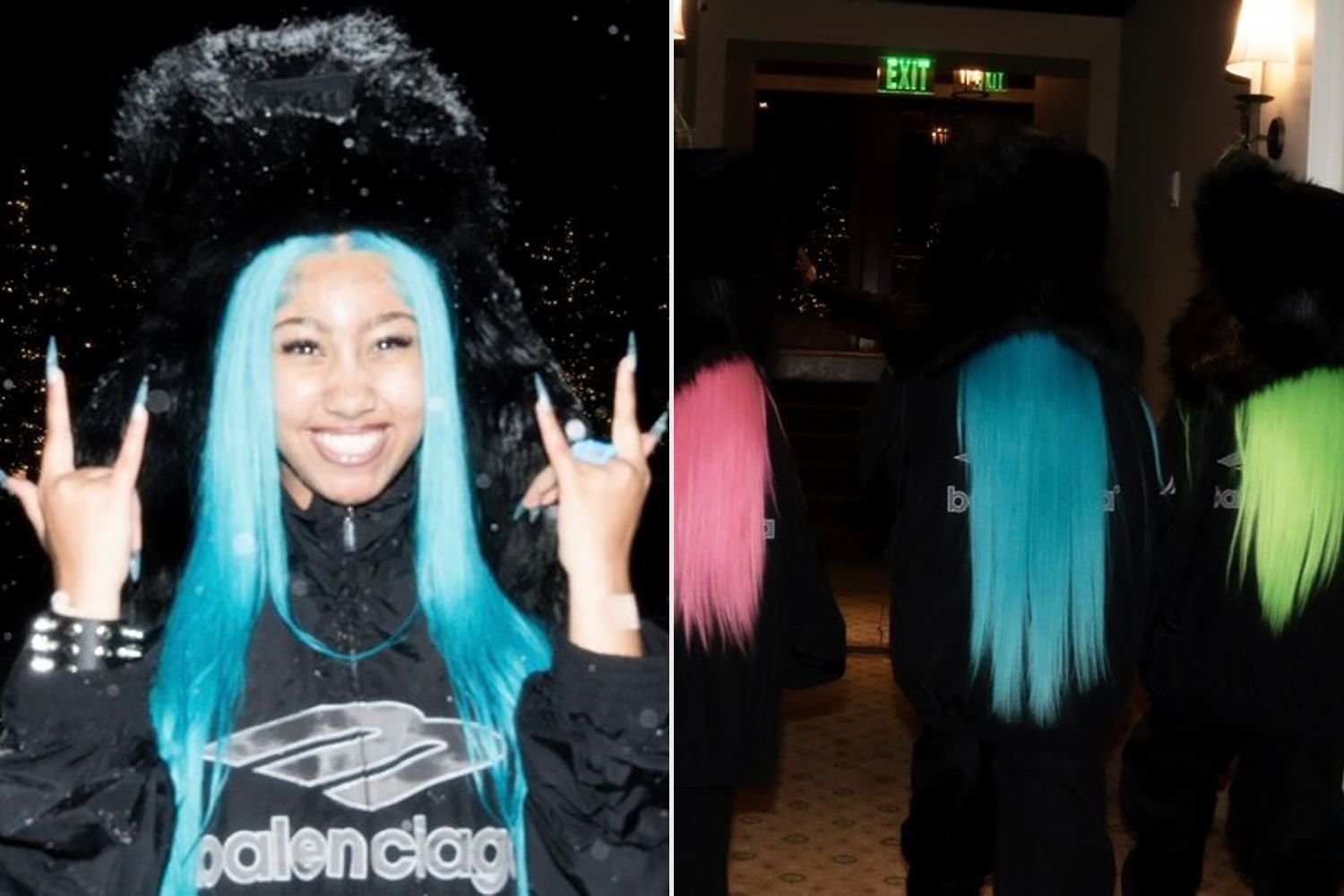 North West and Friends Celebrate Style with Rainbow Hair, Claw Nails, and Matching Designer Jackets