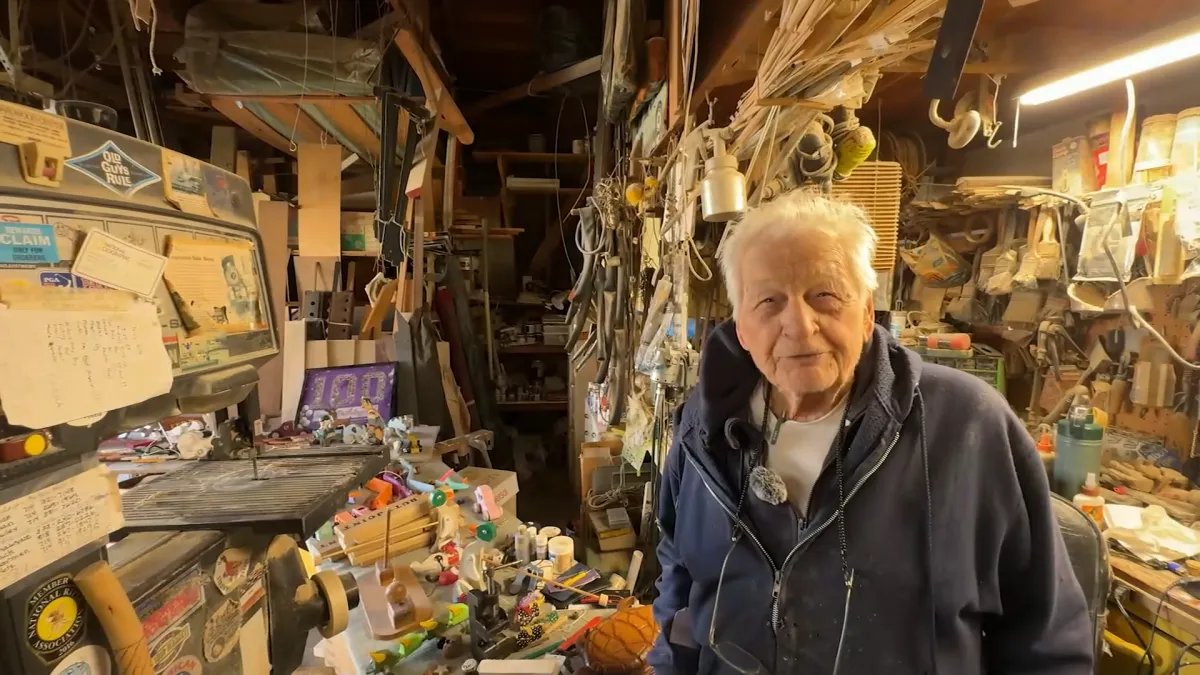A Centenarian's Garage Workshop: Crafting Timeless Wooden Toys in Garden Grove