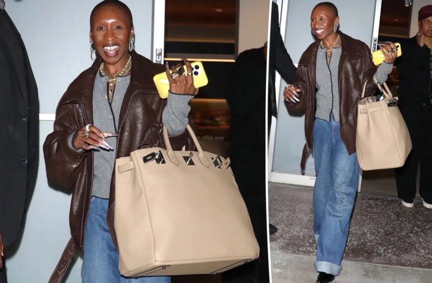 A Closer Look at Cynthia Erivo’s Oversized Birkin Bag: What’s Inside?