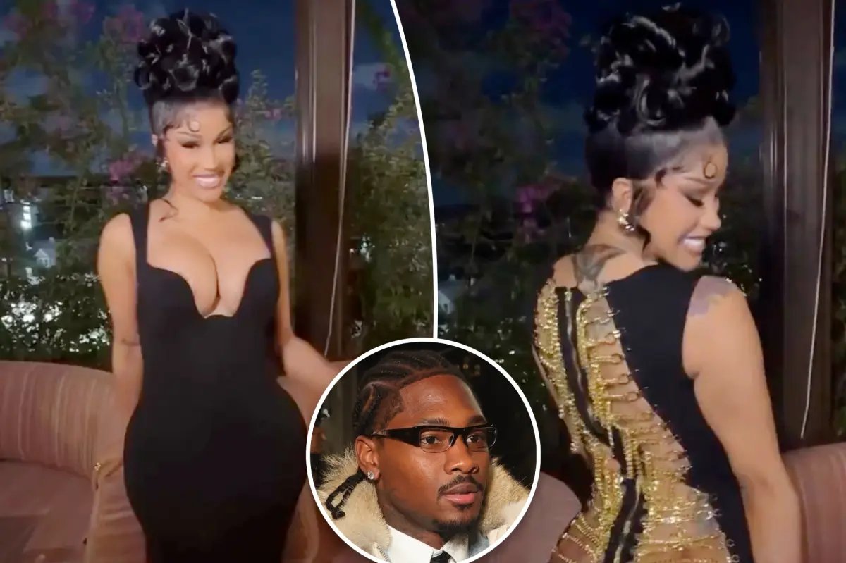 Cardi B Stuns in a Chic Black Dress for Stefon Diggs’ 32nd Birthday Celebration in Miami
