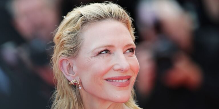 Cate Blanchett Styles a Chic Off-the-Shoulder LBD with a Lace-Trimmed Bra