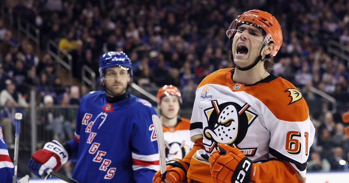 Cutter Gauthier Shines with Two Goals as Ducks Beat Rangers