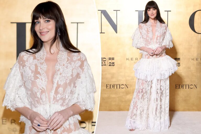 Dakota Johnson Stuns in Elegant White Lace at the Red Sea International Film Festival