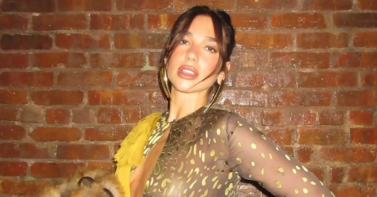 Dua Lipa Shows Off a Braless Look with a Sheer Top and New Lighter Brown Hair