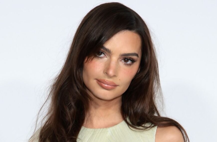 Emily Ratajkowski Rocks a Bold Look in a Plunging Black Dress