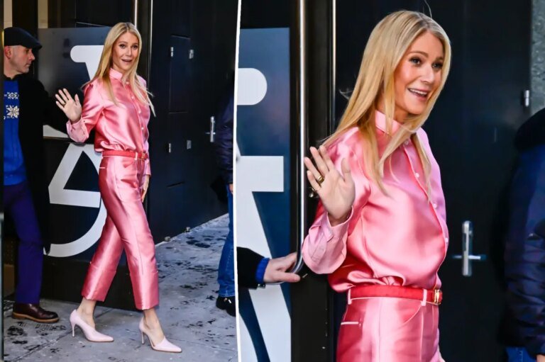 Gwyneth Paltrow Brightens Up in Bold Bubblegum Pink Outfit, a Nod to Her Iconic Style