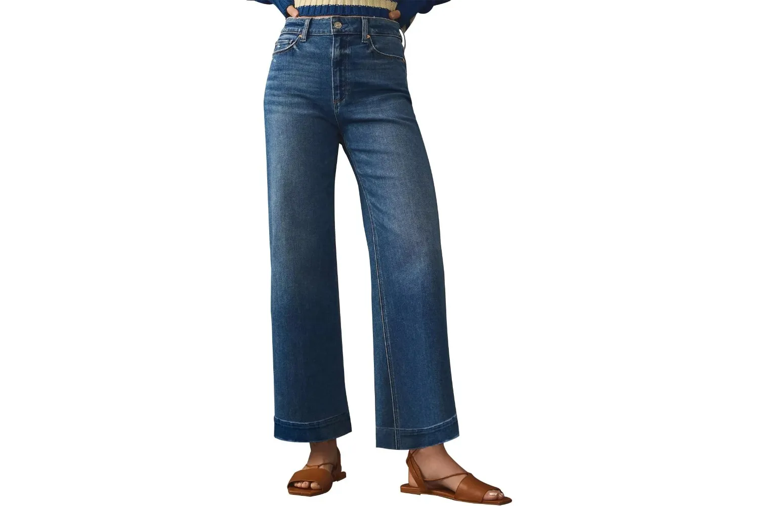 Kunmi Womens Wide Leg High Waisted Stretchy Straight Leg Jeans Baggy Loose