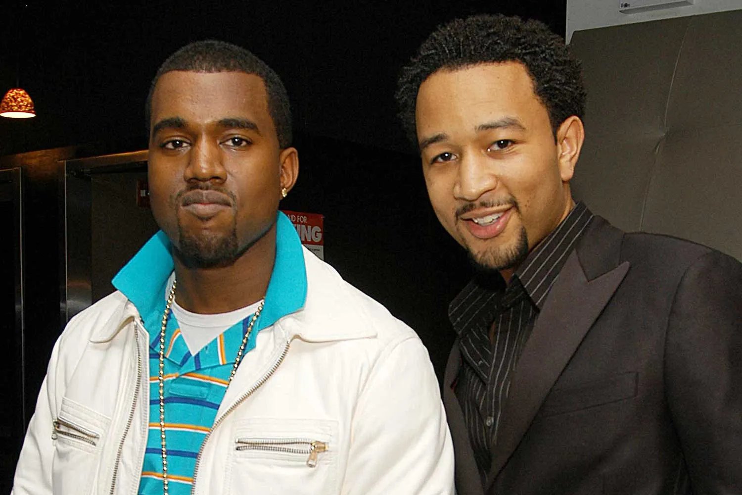 Kanye West and John Legend attend Kanye West and John Legend hosts G.O.O.D. Music Label Launch Party at Duvet on February 7, 2005 in New York City.