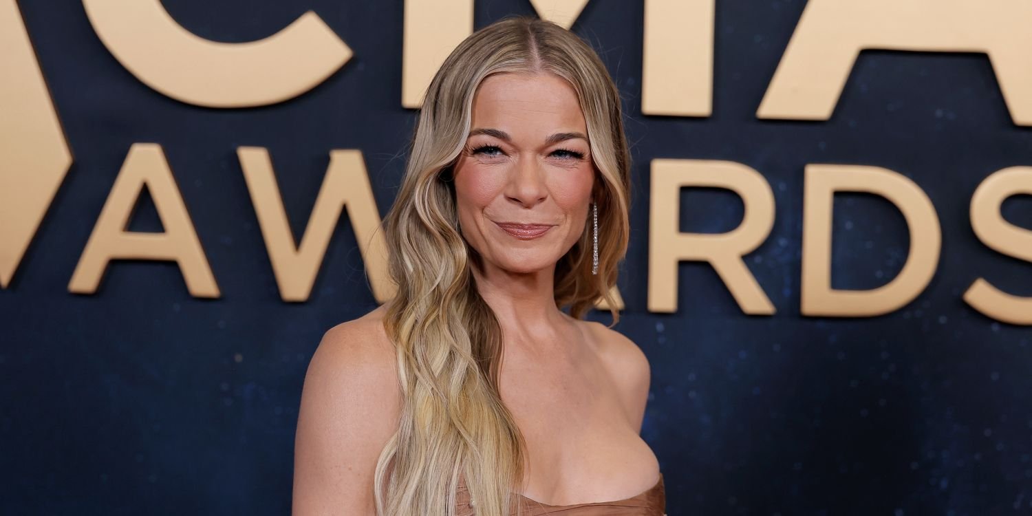 LeAnn Rimes Shows Off a Stunning Sheer Black Lace Corset Dress with Eye-Catching Side Cutouts