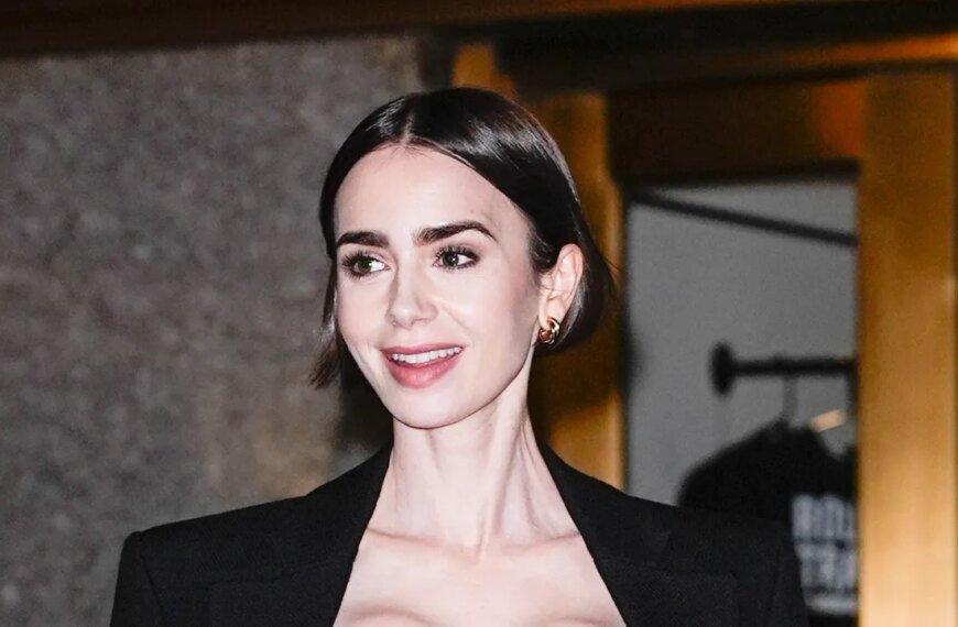 Lily Collins Shows How to Style a Chic Coat with a Formal Dress This Winter
