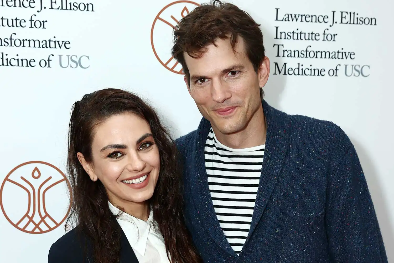 Mila Kunis and Ashton Kutcher attend the Grand Opening of the Lawrence J. Ellison Institute on September 28, 2021 in Los Angeles, California.