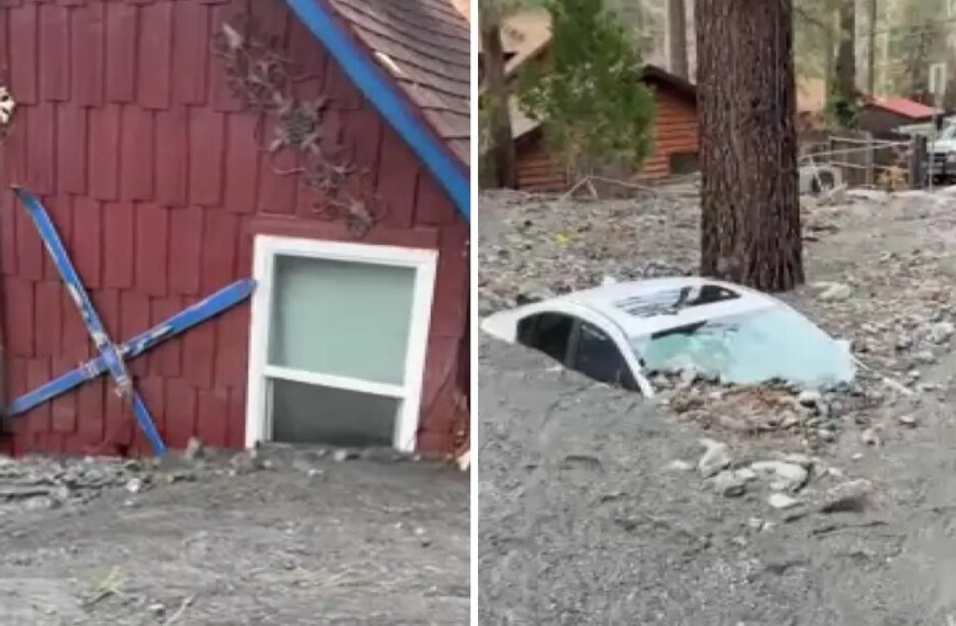 Mud and Debris Flow Causes Property Damage in Wrightwood