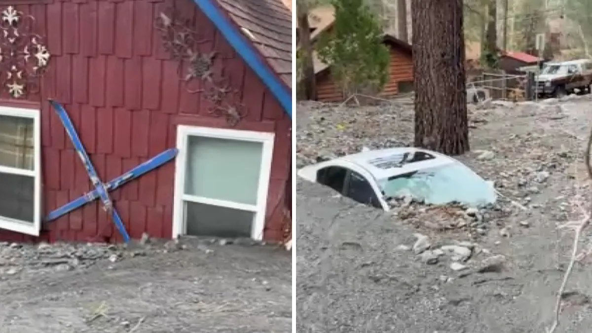 Mud and Debris Flow Causes Property Damage in Wrightwood