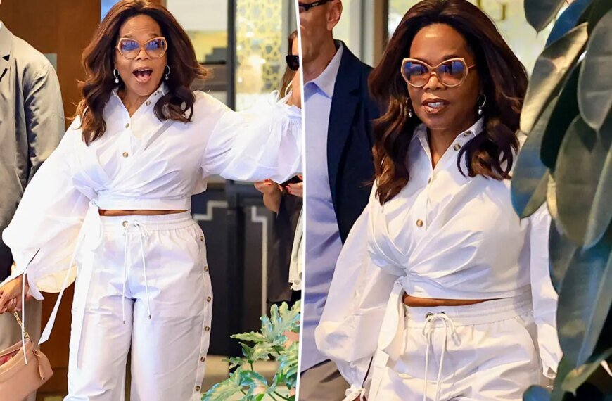 Oprah, 71, stuns in a white crop top, showing off her slim waist after her weight loss journey