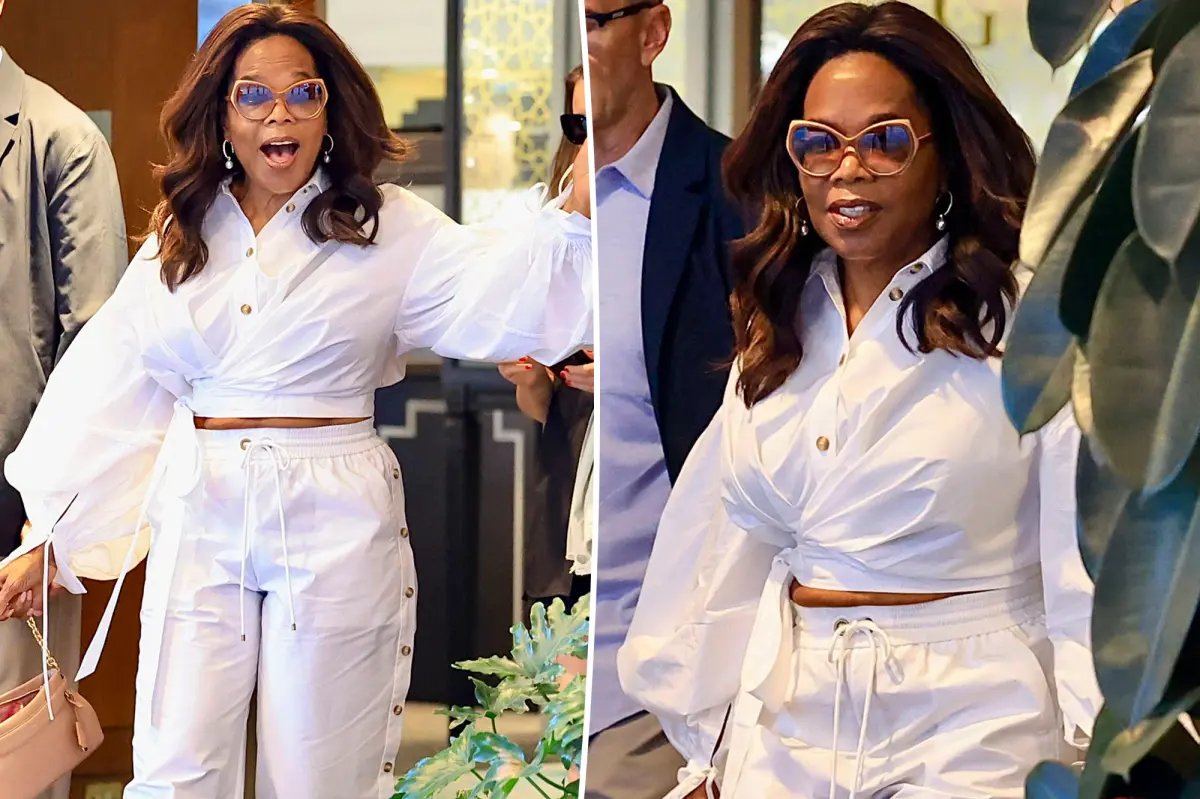 Oprah, 71, stuns in a white crop top, showing off her slim waist after her weight loss journey