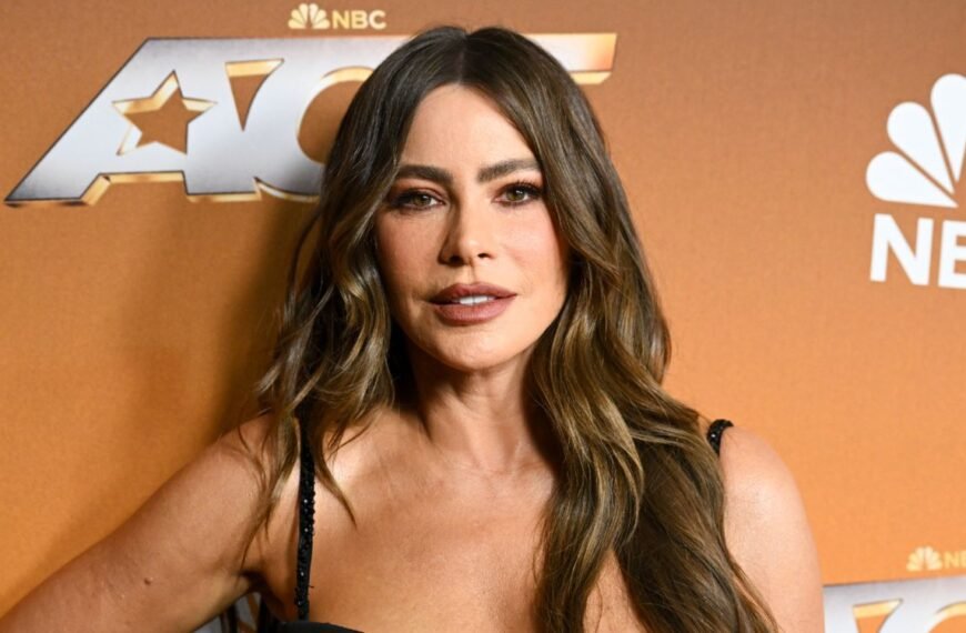 Sofía Vergara Styles a White Silk Nightgown Dress as Chic Lingerie-Inspired Outerwear