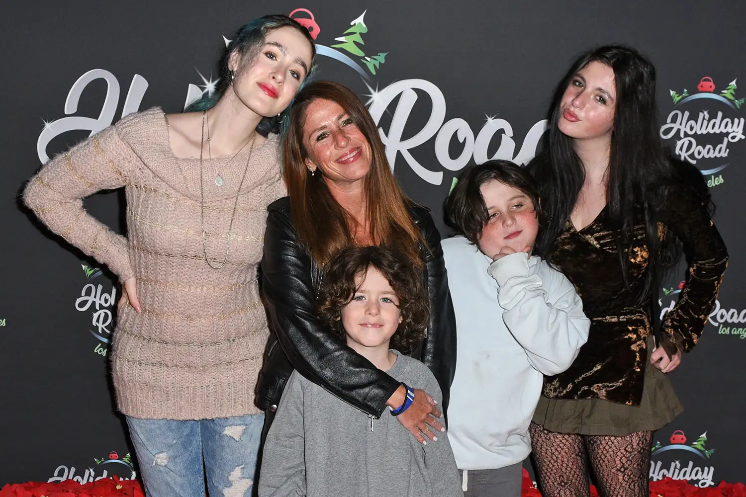 Soleil Moon Frye (C) and children Poet Goldberg, Story Goldberg, Lyric Goldberg and Jagger Goldberg at King Gillette Ranch on December 04, 2021 in Calabasas, California.