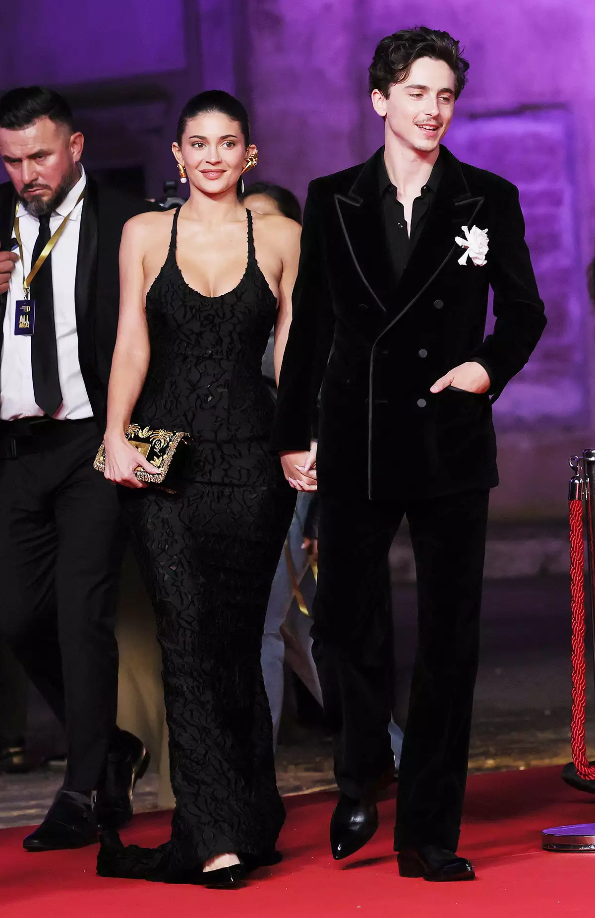 Timothee Chalamet and Kylie Jenner attend the photocall during the 70th David Di Donatello at Cinecitta Studios on May 7, 2025 in Rome, Italy.