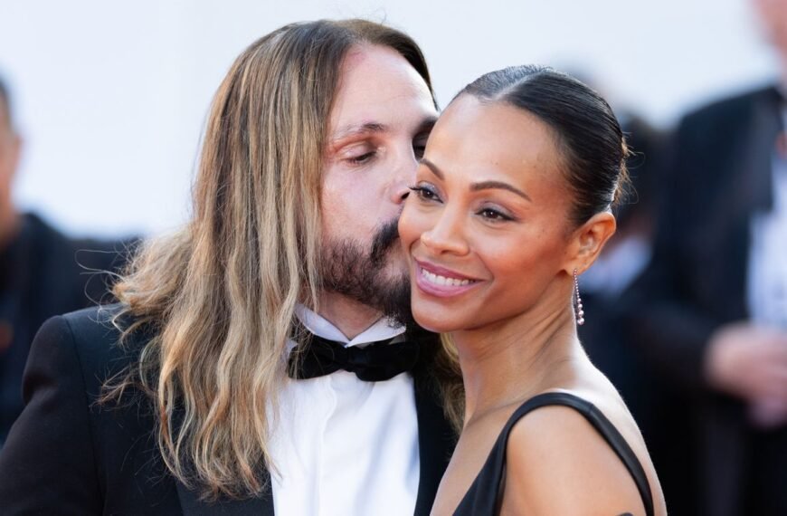 Zoe Saldaña and Marco Perego Share a Heartwarming Moment Behind the Scenes