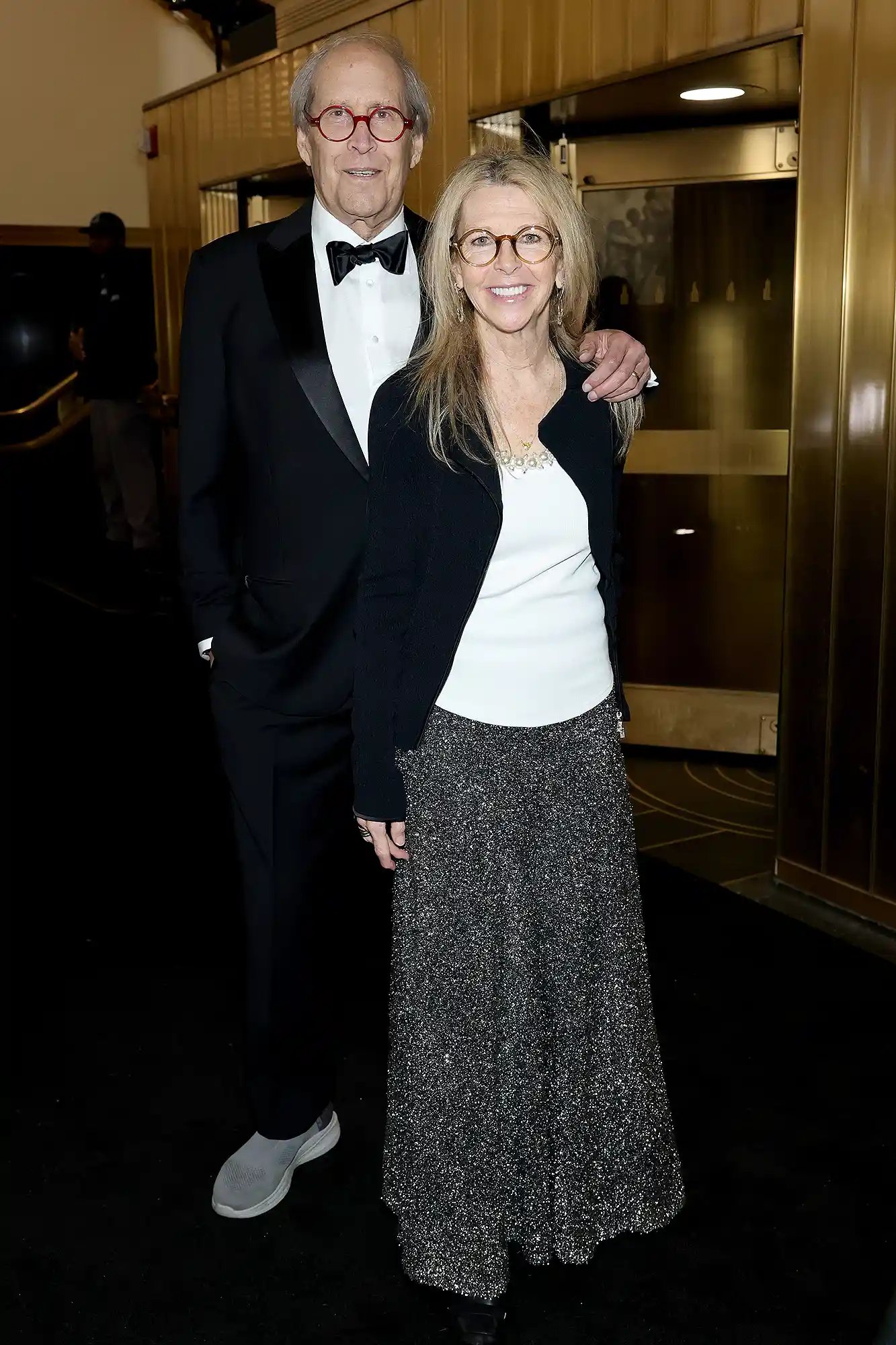 NEW YORK, NEW YORK - FEBRUARY 16: (L-R) Chevy Chase and Jayni Chase attend SNL50: The Anniversary Special on February 16, 2025 in New York City.