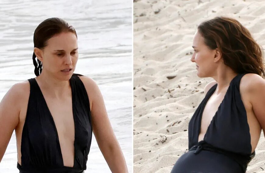 Natalie Portman Enjoys a Fun Day at the Beach in a Stylish Swimsuit