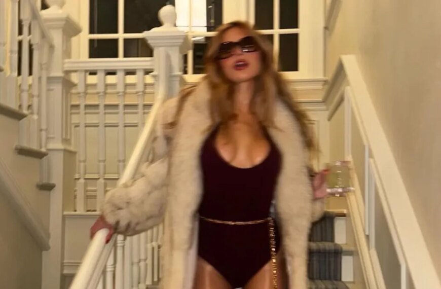 Brooks Nader Elevates the ‘80s Apres Ski’ Style with a Bold Pantsless Fashion Choice