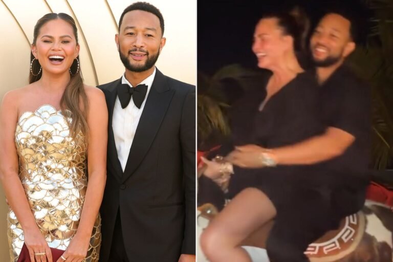 Chrissy Teigen and John Legend Share Laughs on a Mechanical Bull During Family Getaway