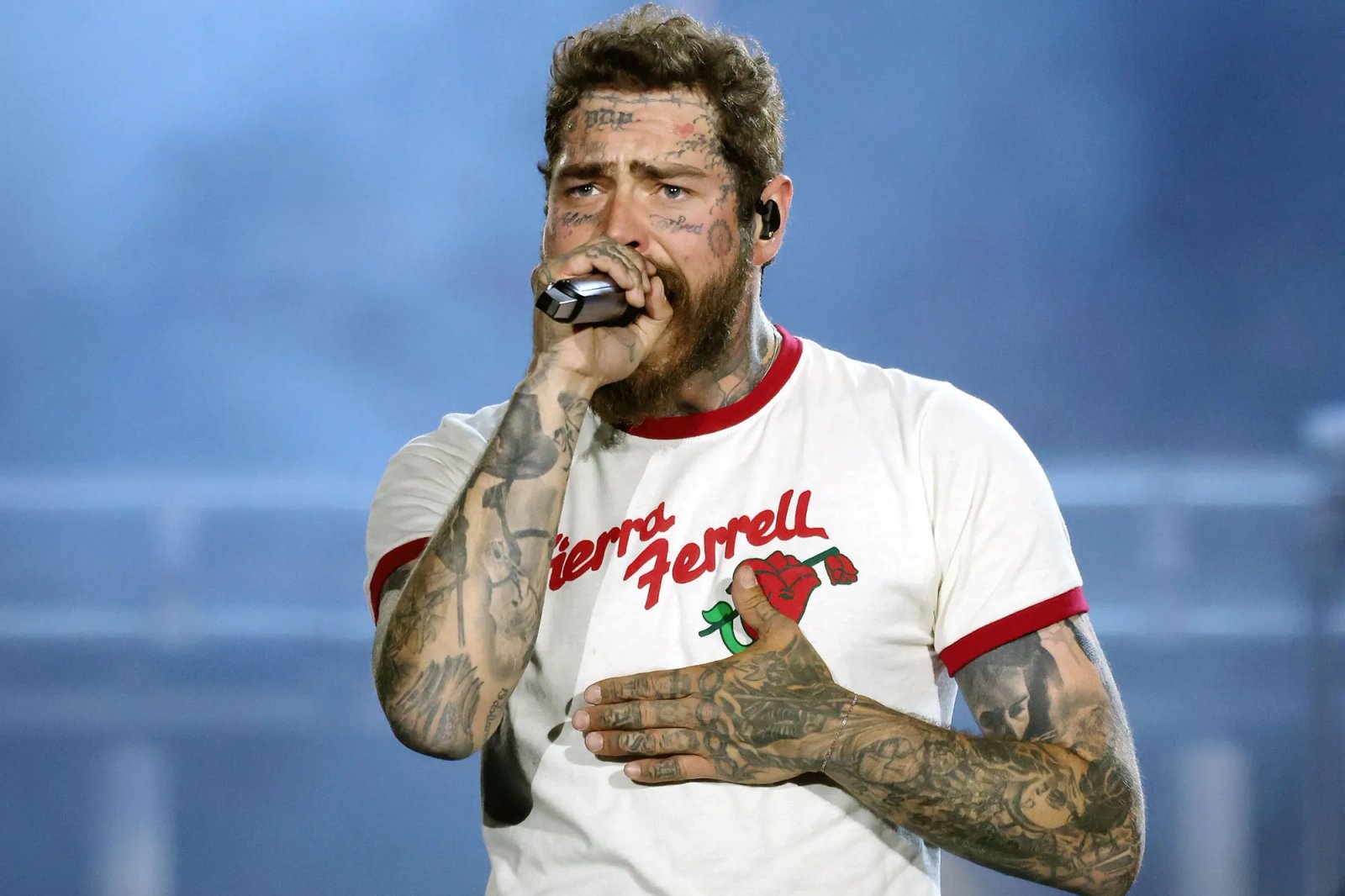 Post Malone performs onstage during Post Malone Presents: The BIG ASS Stadium Tour Kick Off at Rice Eccles Stadium on April 29, 2025 in Salt Lake City, Utah