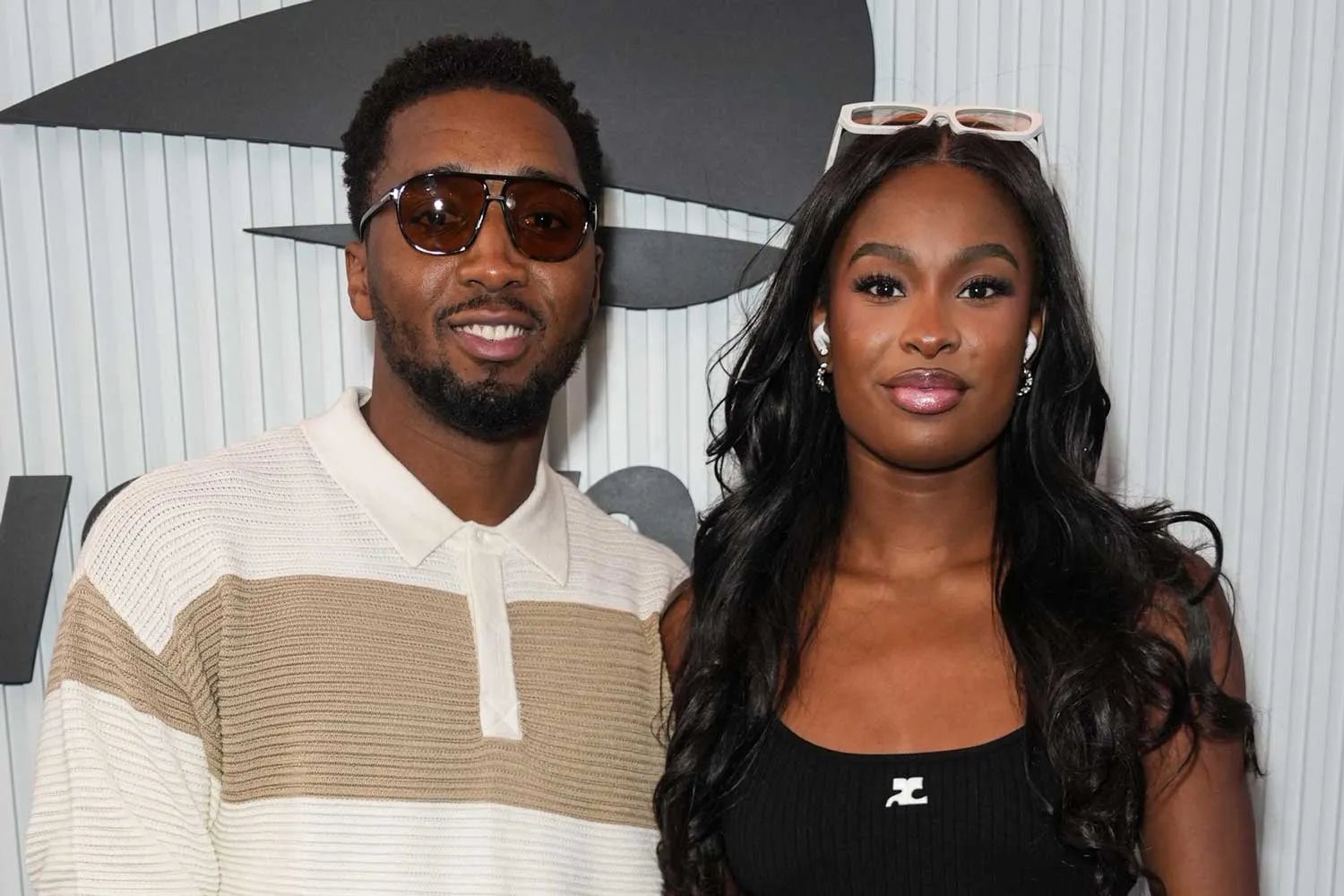 Donovan Mitchell and Coco Jones attend the US Open Tennis Championship at the USTA Billie Jean King National Tennis Center on August 29, 2025