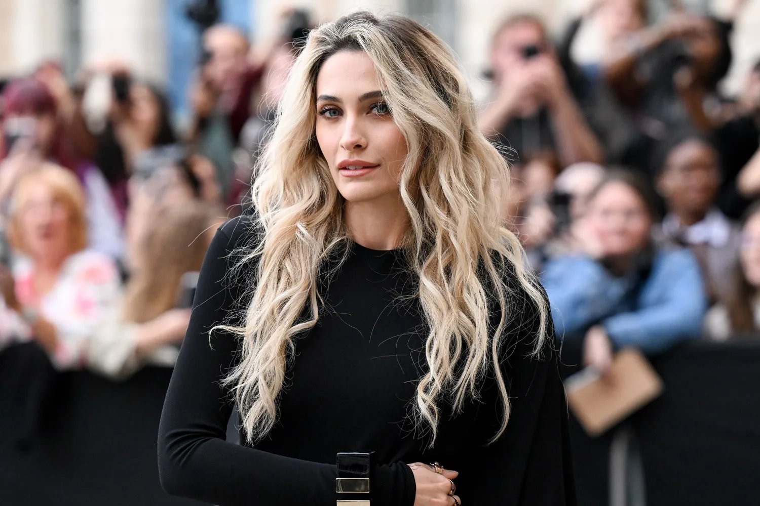 Paris Jackson at the Tom Ford fashion show as part of Spring/Summer 2026 Paris Fashion Week on October 01, 2025 in Paris, France.