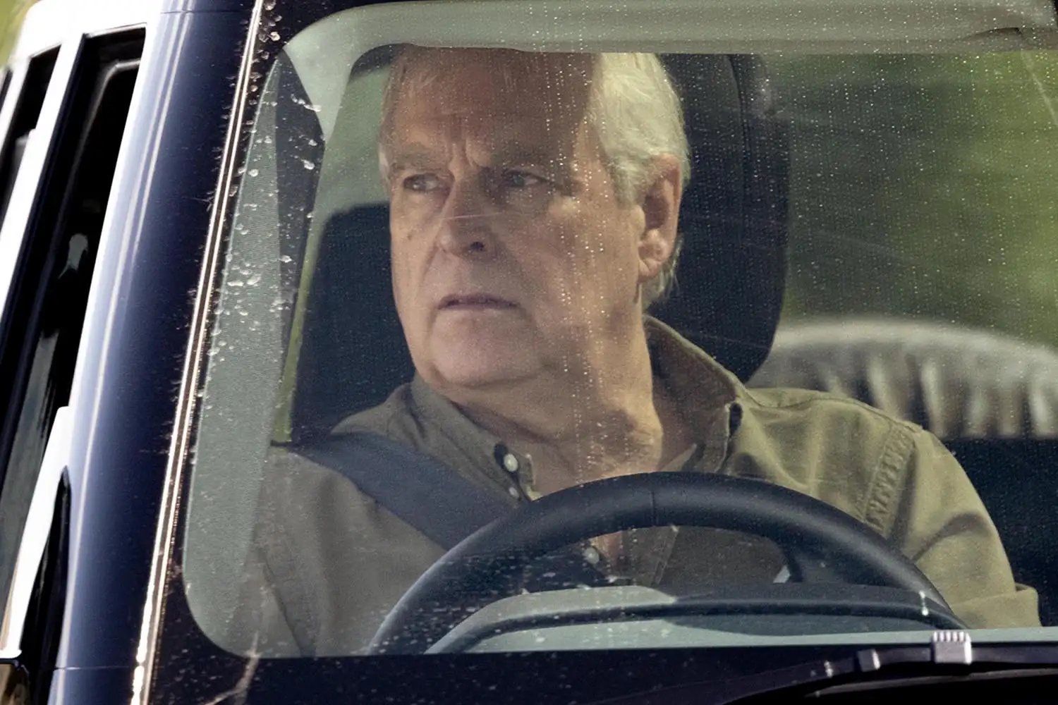 Prince Andrew, Duke Of York, heads to Windsor Castle for a Sunday afternoon walk