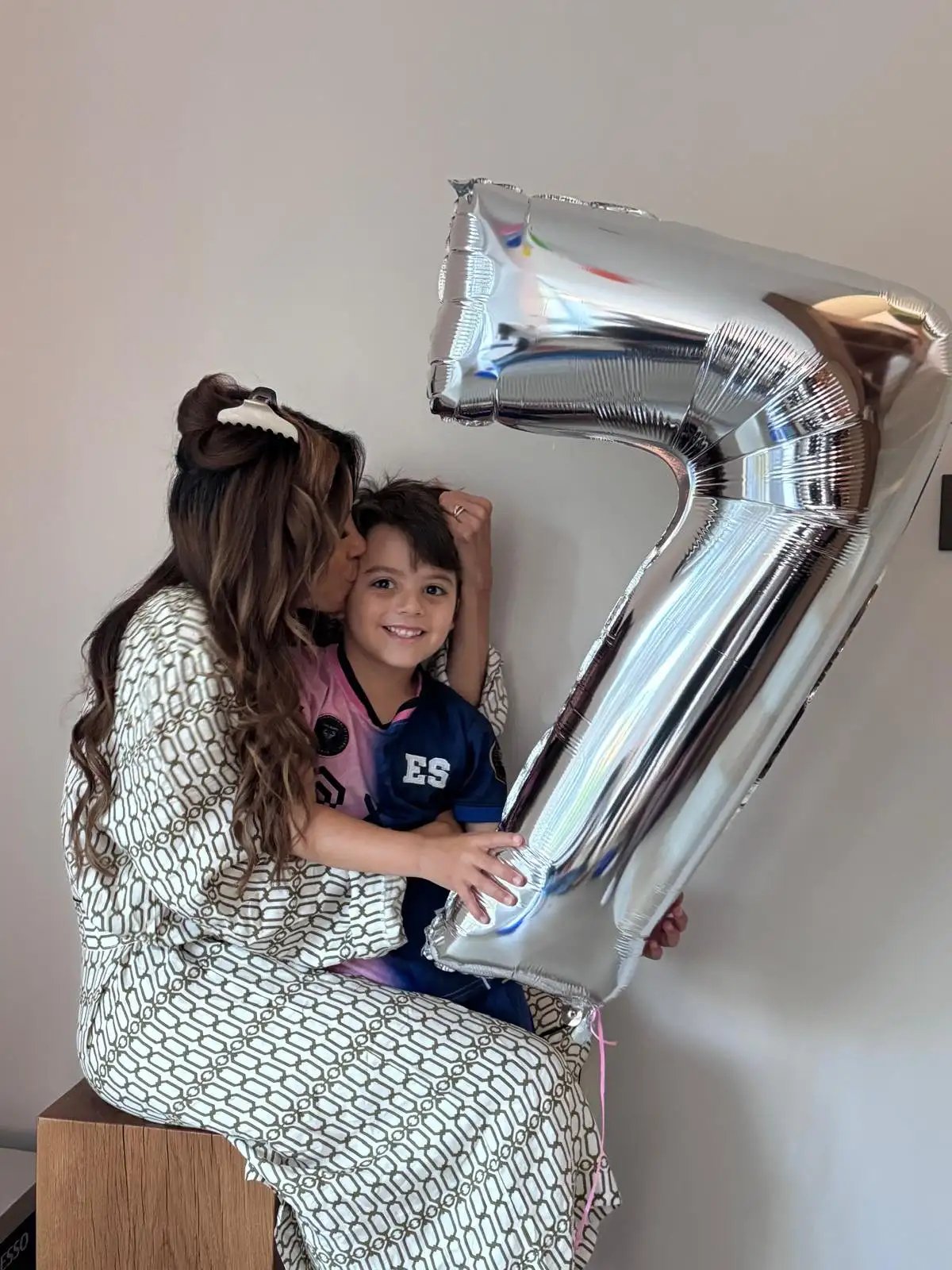 Eva Longoria with her son Santiago on his 7th birthday.
