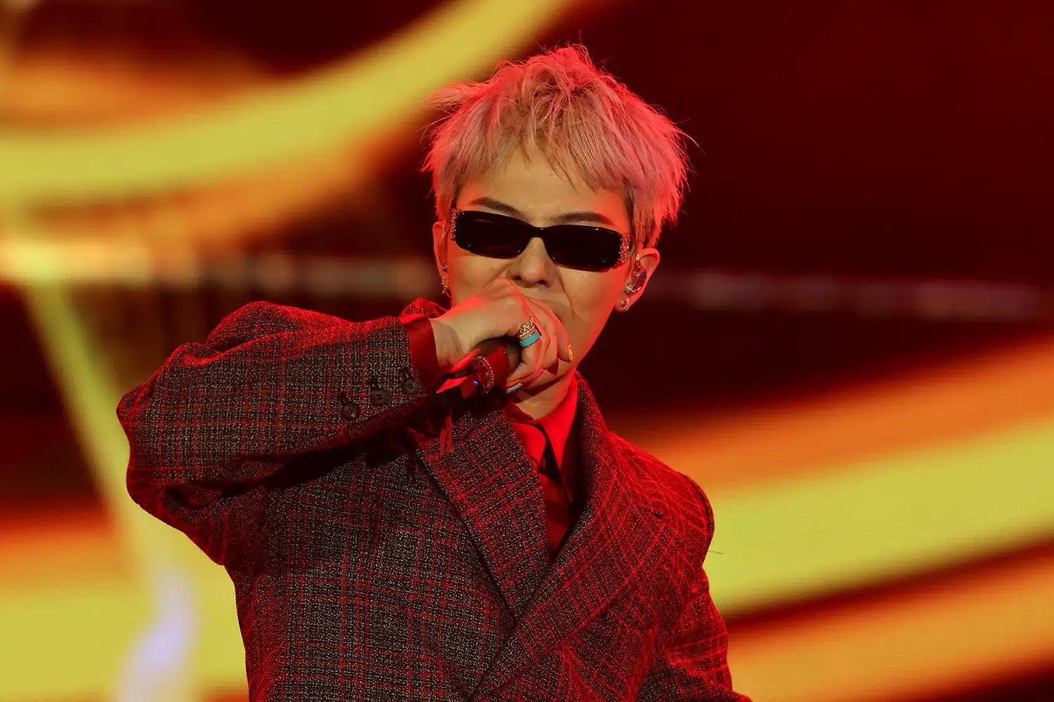 G-Dragon performing during the LIV Golf Korea Concert.