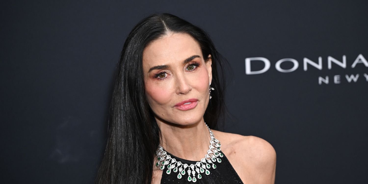 Demi Moore Shines in a Sheer Sparkly Dress and a Stunning Diamond Collar Necklace