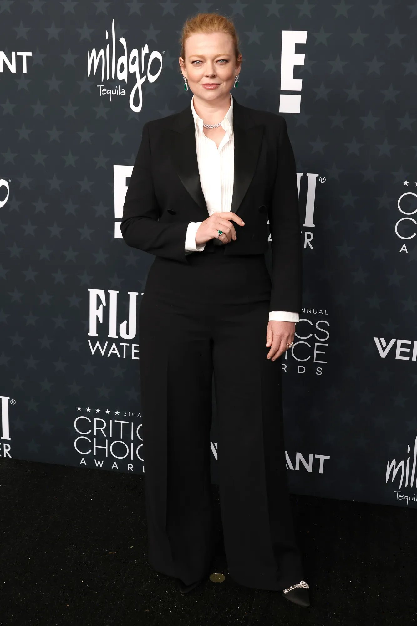 Sarah Snook attends the 31st Annual Critics Choice Awards at Barker Hangar on January 04, 2026 in Santa Monica, California.