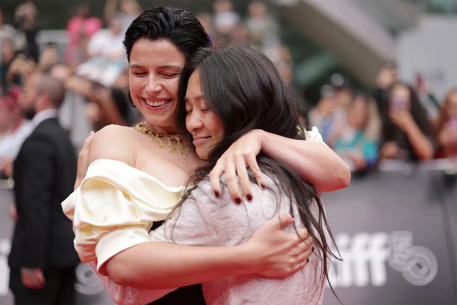 Jessie Buckley and Chloé Zhao attend the premiere of "Hamnet" during the 2025 Toronto International Film Festival at Roy Thomson Hall on September 07, 2025, in Toronto, Ontario.