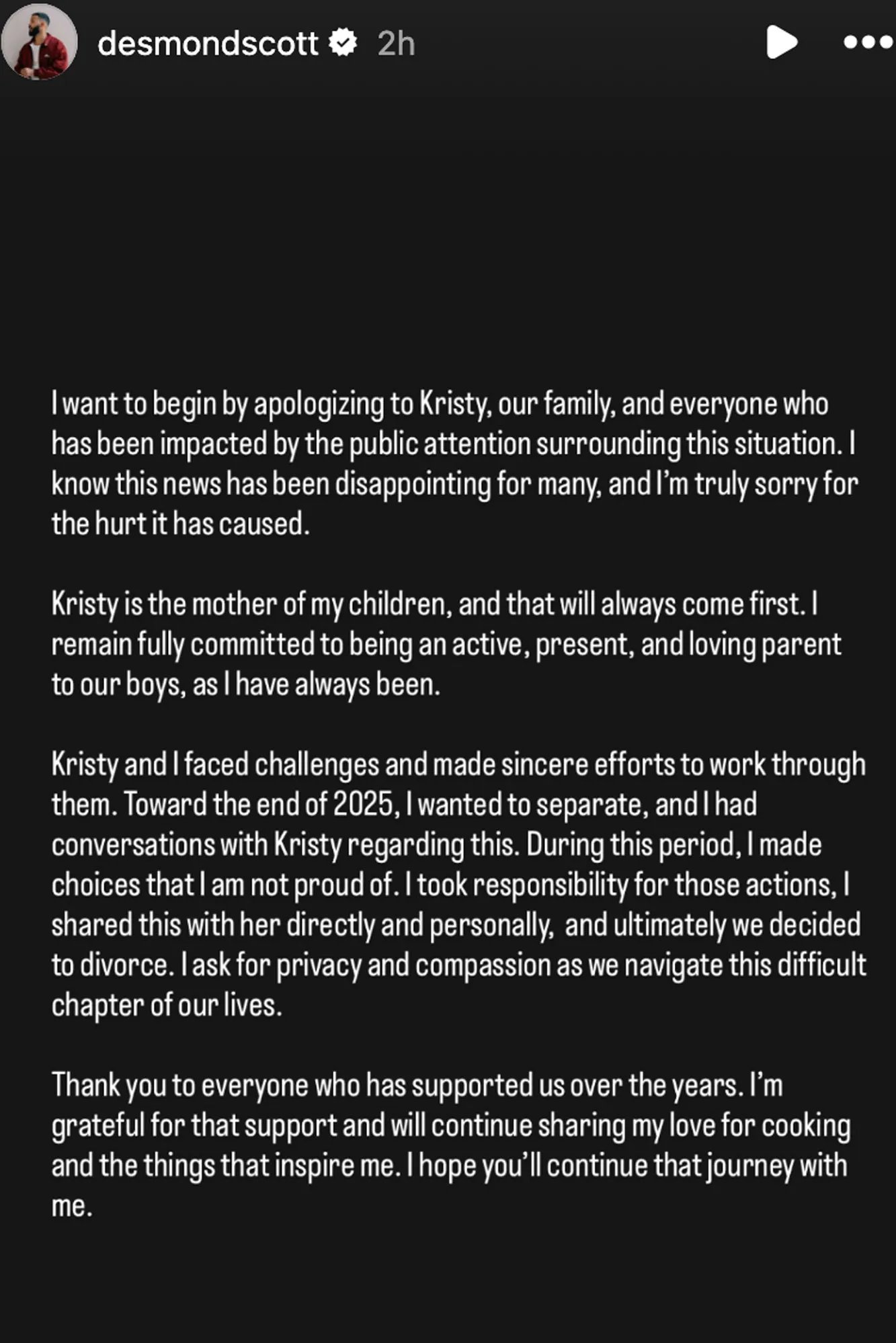 Influencer Kristy Scott Files for Divorce from Husband Desmond Scott After 12 Years of Marriage