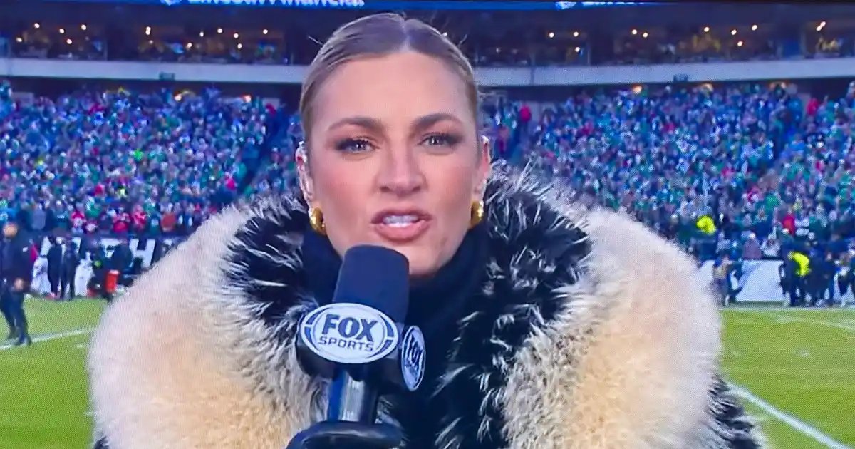 Erin Andrews' Stylish Fur Coat Turns Heads at 49ers vs. Eagles Playoff Game