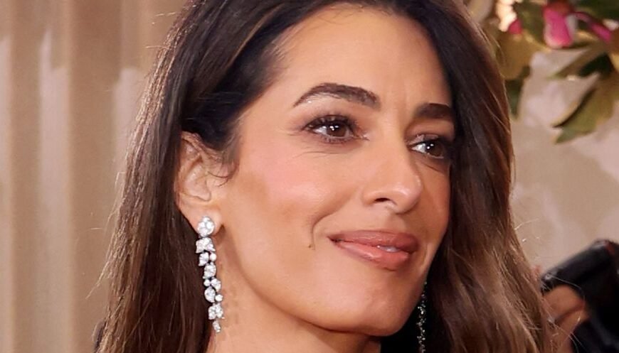 Amal Clooney Wows in a Green Sequin Cutout Minidress Secured with Safety Pins at the 2026 Golden Globes After-Party