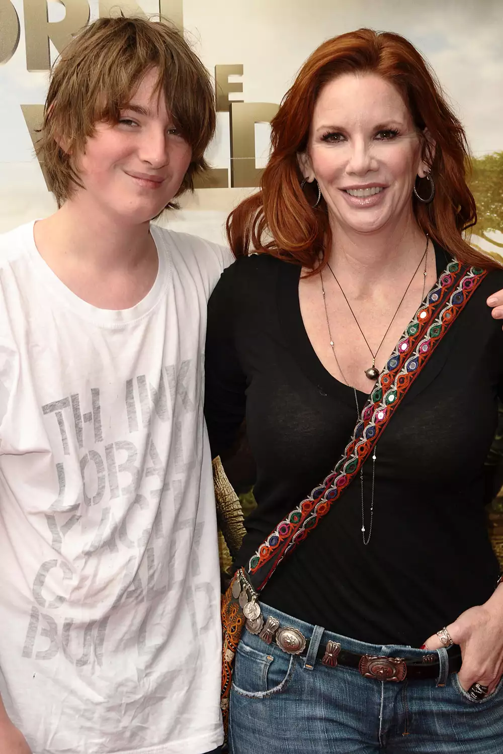 Melissa Gilbert and son Michael Boxleitner attend the premiere of "Born To Be Wild 3D" on April 3, 2011 in Los Angeles, California.