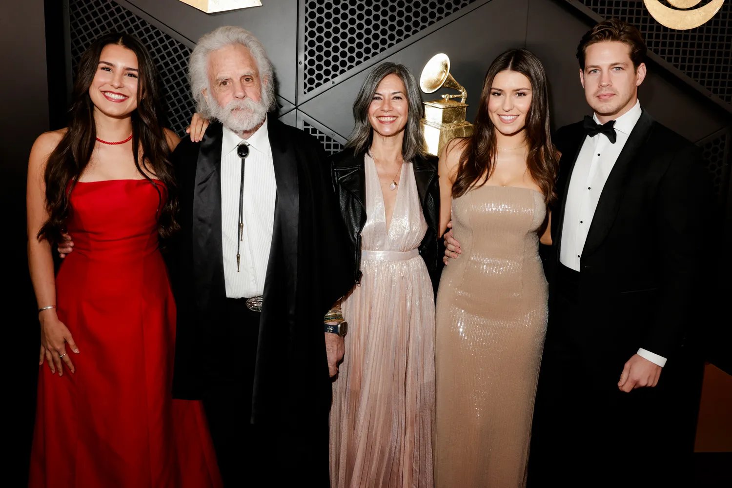 Chloe Weir, Bob Weir, Natascha Weir, Monet Weir and Will Crane at The 67th Annual Grammy Awards in Los Angeles, California.