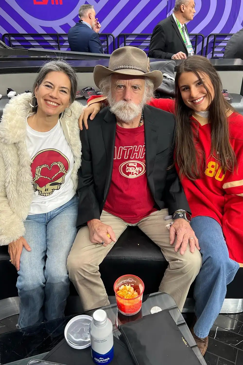 Bob Weir with wife Natascha and daughter Chloe in February 2024.