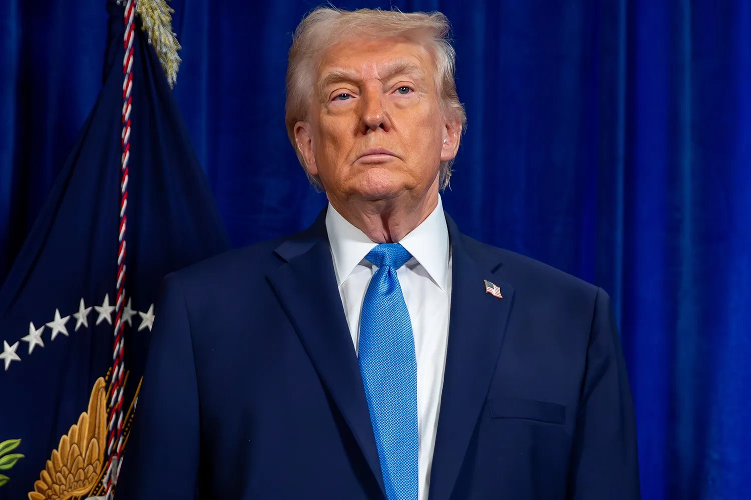 President Donald Trump during a news conference at the Mar-a-Lago Club in Palm Beach, Florida, US, on Saturday, Jan. 3, 2026.