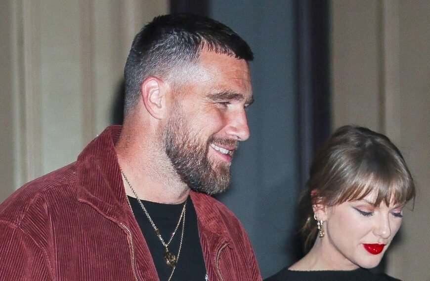 Taylor Swift Styles a Chic Peacoat with a Cute White Miniskirt for Dinner with Travis Kelce