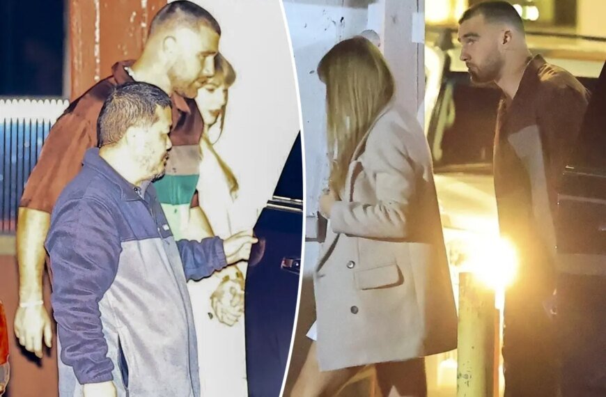 Taylor Swift Wears Her Classic Pleated Skirt on a Romantic Evening with Travis Kelce
