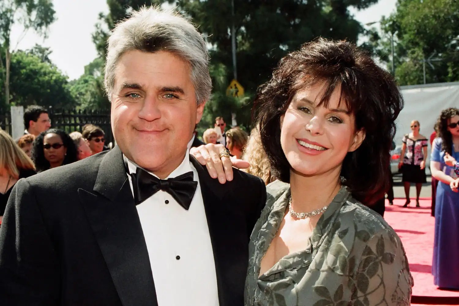 Jay Leno, Mavis Leno arrive at the 50th Annual Primetime Emmy Awards held at the Shrine Auditorium in Los Angeles, CA on September 13, 1998 -